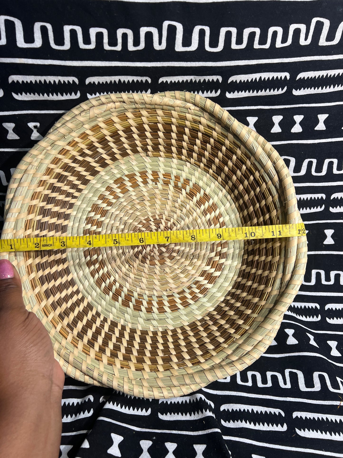 Wrapped Bread Basket with sweetgrass braided edge