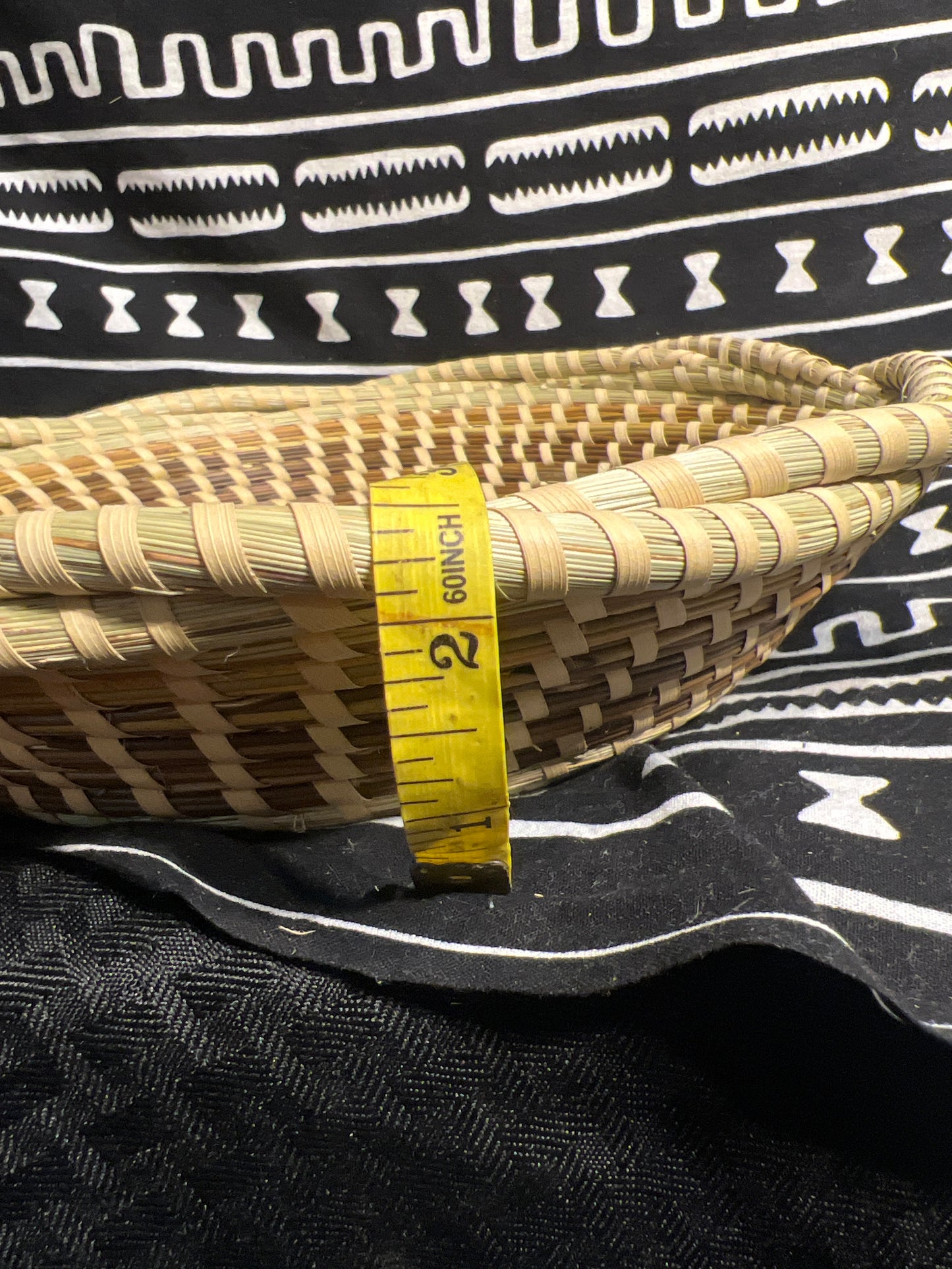 Wrapped Bread Basket with sweetgrass braided edge