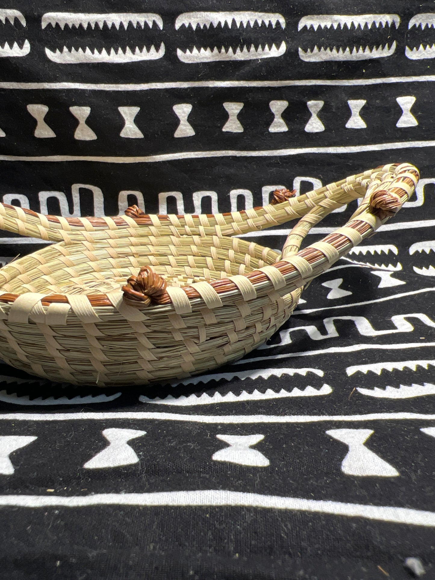 Small Double handle with loop and Love knots basket