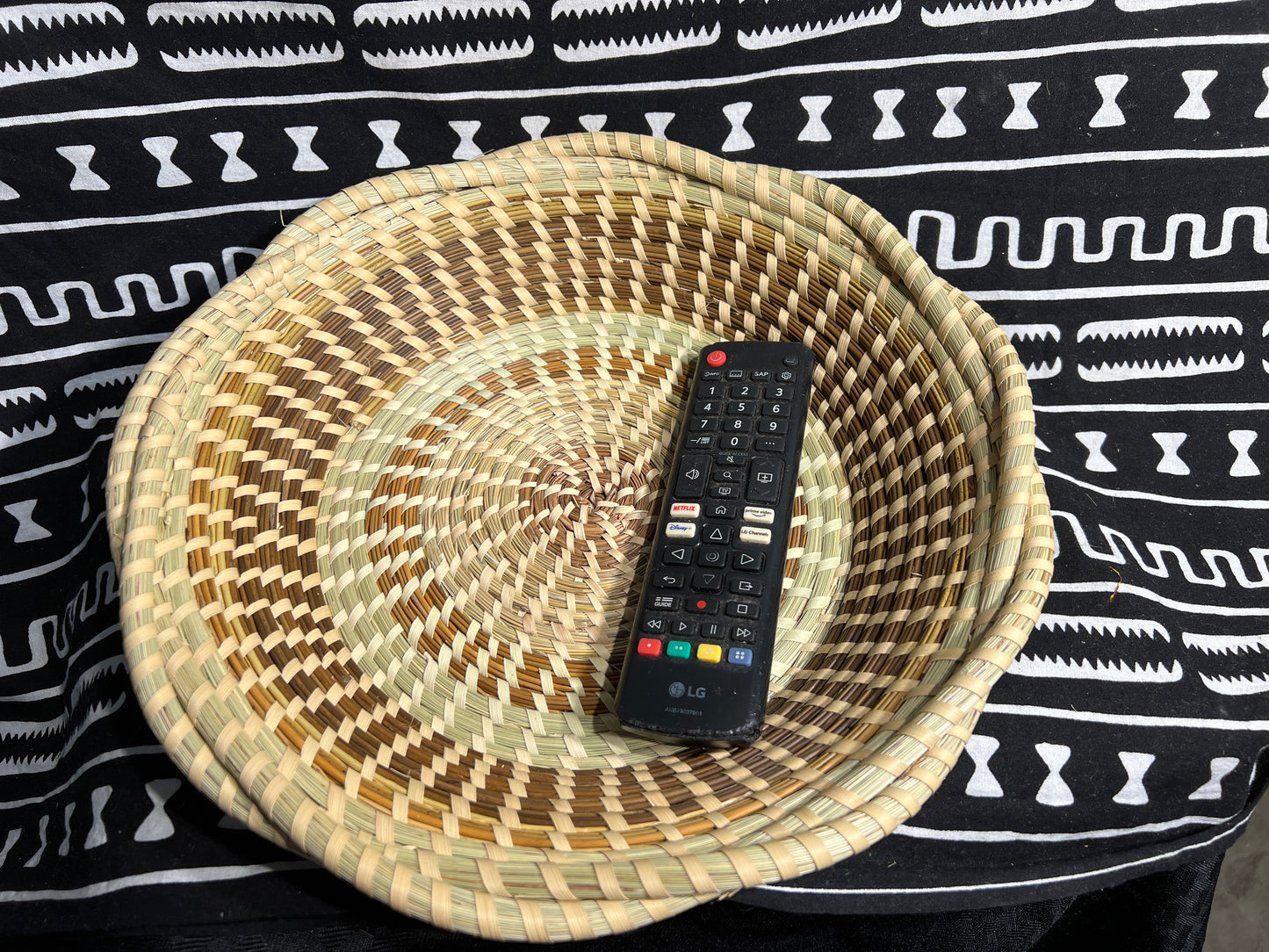 Wrapped Bread Basket with sweetgrass braided edge