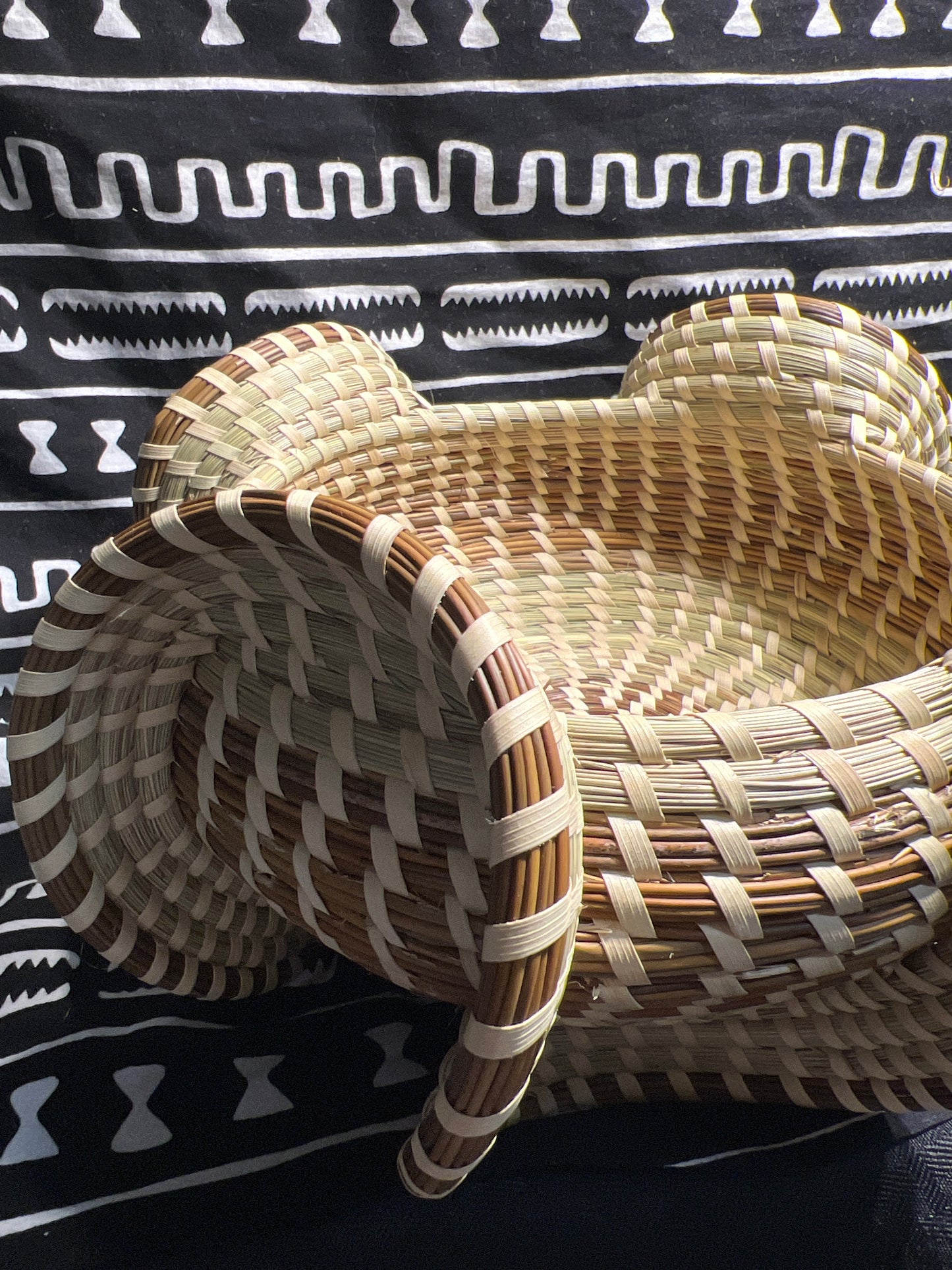 Gullah stand elephant ear Charleston Sweetgrass Basket made by Martha and Andrea (Legacy Collection)