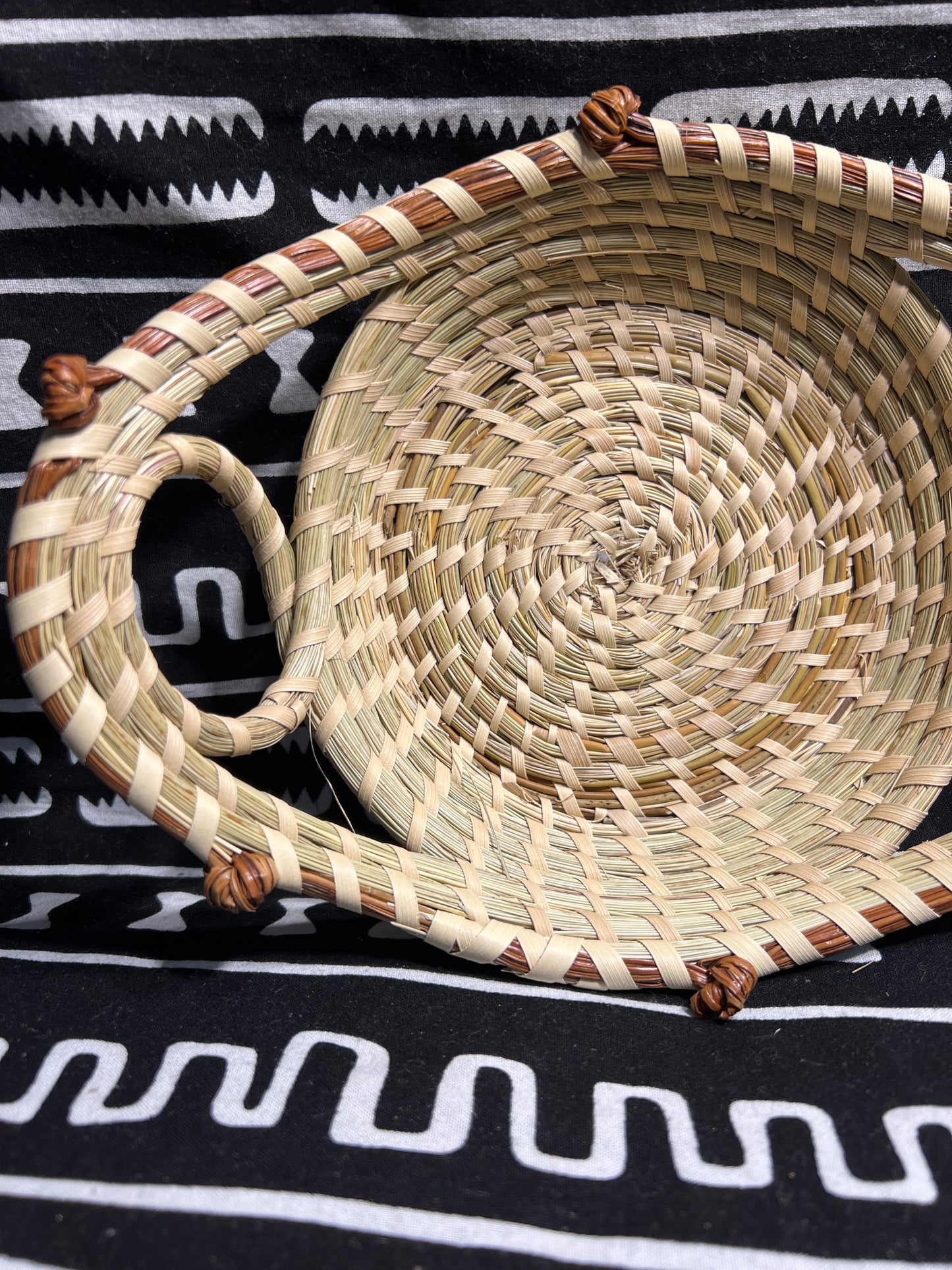 Small Double handle with loop and Love knots basket